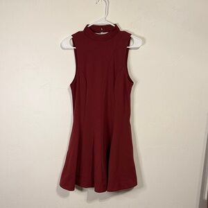 Free People Burgundy Sleeveless Mini Dress